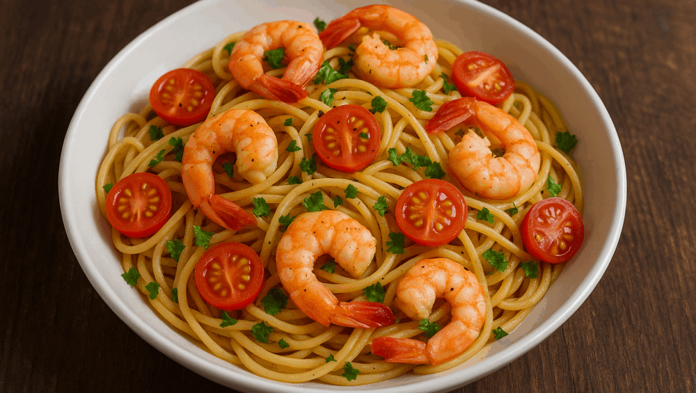 Spaghetti z krewetkami