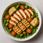 Sałatka z halloumi i kurczakiem