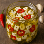 Marynowana feta z czosnkiem i chilli